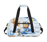 Water Resistant Gym Duffle Bag - with Compartment, Ideal for Sport & Carry-On Weekender Travel for Girls, Boys, Men & Women, 18.9" x 10.6" x 8.7", Innocent Bear Aviation