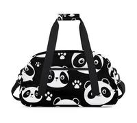 Water Resistant Gym Duffle Bag - with Compartment, Ideal for Sport & Carry-On Weekender Travel for Girls, Boys, Men & Women, 18.9" x 10.6" x 8.7", Panda Cute Paradise