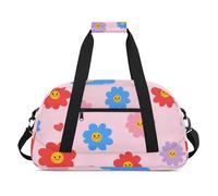 Water Resistant Gym Duffle Bag - with Compartment, Ideal for Sport & Carry-On Weekender Travel for Girls, Boys, Men & Women, 18.9" x 10.6" x 8.7", Cute Emotion Flower