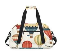 Water Resistant Gym Duffle Bag - with Compartment, Ideal for Sport & Carry-On Weekender Travel for Girls, Boys, Men & Women, 18.9" x 10.6" x 8.7", Gorgeous Hot - air Balloon
