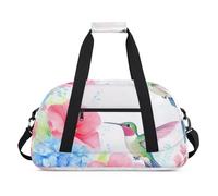 Water Resistant Gym Duffle Bag - with Compartment, Ideal for Sport & Carry-On Weekender Travel for Girls, Boys, Men & Women, 18.9" x 10.6" x 8.7", Agile Hummingbird