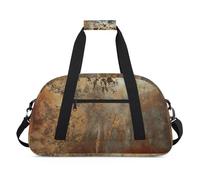 Water Resistant Gym Duffle Bag - with Compartment, Ideal for Sport & Carry-On Weekender Travel for Girls, Boys, Men & Women, 18.9" x 10.6" x 8.7", Dreamy Metallic Abstract