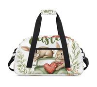 Water Resistant Gym Duffle Bag - with Compartment, Ideal for Sport & Carry-On Weekender Travel for Girls, Boys, Men & Women, 18.9" x 10.6" x 8.7", Dreamy Easter