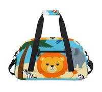 Water Resistant Gym Duffle Bag - with Compartment, Ideal for Sport & Carry-On Weekender Travel for Girls, Boys, Men & Women, 18.9" x 10.6" x 8.7", Innocent Zoo