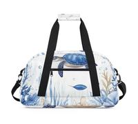 Water Resistant Gym Duffle Bag - with Compartment, Ideal for Sport & Carry-On Weekender Travel for Girls, Boys, Men & Women, 18.9" x 10.6" x 8.7", Agile Marine - Creature