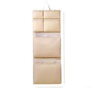 Water Resistant Hanging Travel Bag, 6 Compartment Clothes Storage Organizer with Handle for Holiday Packing(Beige Eight)