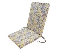 Water Resistant High Back Chair Pad With Removable Washable Cover Outdoor Garden Patio Seat Cushion High-Density Foam (Geometric Green)