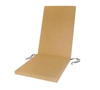 Water Resistant High Back Chair Pad with Removable Washable Cover Outdoor Garden Patio Seat Cushion High-Density Foam [Natural]