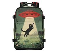 Water-resistant Lightweight Carry On Backpack Vintage Cat Alien Print Ufo | Backpack For Men Work Bag,16.5 Laptop Bag,for Women & Men Outing Work Family Travel,mochila para mujer 20L