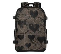 Water-resistant Lightweight Mens Backpack Gothic Dark Brown Web Hearts