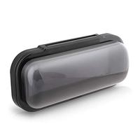 Water Resistant Marine Stereo Cover - Smoke Colored Heavy Duty Boat Radio Protector Shield with Flip-up Door & Spring Loaded Release - Mounting Gasket Included - Pyle PLMRCB1