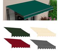 Water-Resistant Markise Canvas Replacement Fabric, UV Protection, Pre-Sewn, No Frame, Premium Quality for Terrace, Balcony, Available in Green/Red/Grey/Beige, 2-7m (20x5ft)