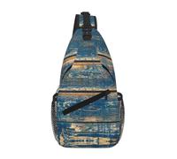 Water Resistant Old Wooden Starfish Summer Printed Sling Crossbody Bag