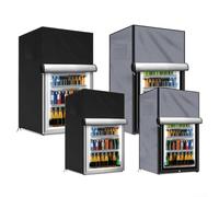 Water Resistant Outdoor Cover for Upright Compact Freezers and Beverage Coolers Featuring 210D Oxford Construction Side Storage Pockets and Pull Loops (grey L)