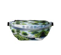 Water Resistant Pack Adjustable Tropical Coastal Cities Print