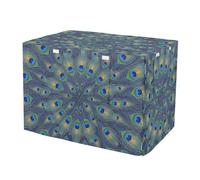 Water-Resistant Peacock Feather Mandala Dog Crate Cover Roll-up Sides Cage Cover for Indoor Pets Medium