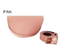 Water-Resistant PU Golf Fanny Pack for Outdoor Use | Sleek half-moon design, stylish golf attire match, magnetic snap closure, secure fit, pink white green black(Pink)