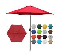 Water Resistant Replacement Canopy for 6 & 8 Ribs Patio Umbrellas 2.7m Market Umbrella Cover Parasol Top Fits Most FramesRed Color