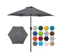 Water Resistant Replacement Canopy for Market Umbrellas 6 & 8 Ribs Fits Most Parasol Frames Patio Umbrella Cover 2. Grey Canopy Only
