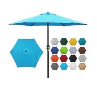 Water Resistant Replacement Canopy for Patio Umbrella 2.7m/8 Ribs Compatible with Most Market Frames Lake Blue Canopy Cover Perfect for Outdoor Use