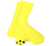 Water-Resistant Silicone Shoe Covers for Road Cycling with Precision Fit and Dual Snap Button Fastening System (Medium Size Bright Yellow)