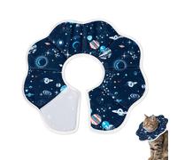 Water-Resistant Soft Cat Cone, Planet Pattern Anti-Lick Elizabethan Collar for Cats & Small Dogs, Comfortable Recovery Cone After Surgery, Fits 1-3kg (2-6lbs) Pets, S Size (Neck 16-21cm, Depth 10cm)