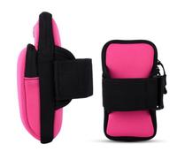 Water Resistant Sports Armband Phone Holder with Zipped Pocket | Neoprene Construction, Breathable Adjustable Fit, Stores Coins Keys, Suitable for Smartphones Measuring Four to Six Inches