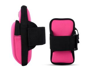 Water Resistant Sports Armband Phone Holder with Zipped Pocket | Neoprene Construction, Breathable Adjustable Fit, Stores Coins Keys, Suitable for Smartphones Measuring Four to Six Inches