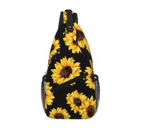 Water Resistant Spring Sunflowers Retro Flowers Printed Sling Crossbody Bag