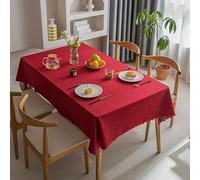 Water Resistant tablecloth Red 120x120cm Rectangular Artificial Linen Tablecloth, tablecloth For Kitchen Dining Table And Chair Buffet Decoration, Large Rectangular Tablecloth