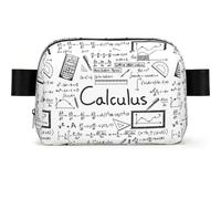 Water Resistant Waist Bag, Math Geometry G alculus Print Adjustable Cross Body Chest Sling Bag for Travel Running Cycling