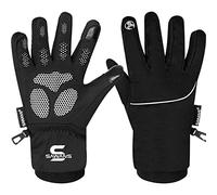 Water Resistant & Windproof Thermal Winter Gloves Thinsulate TouchScreen Ski MTB Anti Slip Cycling Snowboarding Padded Palms Mountain Bike Mitts Men Women Driving Sports (Black, L)