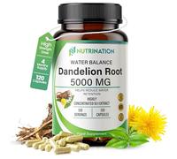 Water Retention Tablets - Dandelion Root Capsules 5000mg | (4-Month Supply) 120 Vegan Capsules | High-Strength Herbal Supplement for Bloating, Detox & Fluid Balance | Non-GMO & Lab-Tested