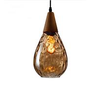 Water Ripple Design Cone Shape Glass Round Ball Pendant Light Fixture Wood Lamp Holder Hanging Ceiling Lamp Adjustable Cord Three Colors Optional Barber Shop Cafe Restaurant Indoor Chaner