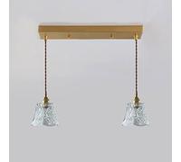 Water Ripple Design Cone Shape Glass Round Ball Pendant Light Fixture Wood Lamp Holder Hanging Ceiling Lamp Adjustable Cord Three Colors Optional Barber Shop Cafe Restaurant Indoor Chaner (b 7.9in)