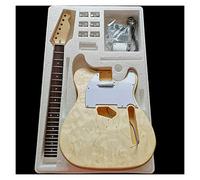 Water Ripple Electric Guitar Making Material Accessories Solid Wood Leather Basswood Body DIY Combination Kit Unfinished Guitar Kit (Color : 1)