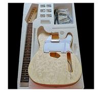 Water Ripple Electric Guitar Making Material Accessories Solid Wood Leather Basswood Body DIY Combination Kit Unfinished Guitar Kit (Color : 10)