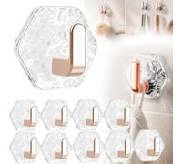 Water Ripple Hexagonal Self Adhesive Hooks,Glacier Ripple Hook,Modern Hexagon Shape AdhesiveHook,Heavy Duty No Drill Wall Hook,Waterproof Acrylic Adhesive Hooks,for Kitchen,Bathroom Organization
