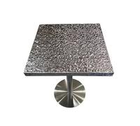 Water Ripple Stainless Steel Round Side Table, Modern Pub Table with Fingerprint-Free Glaze, for Cafes, Bars, Home Dining