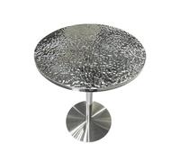 Water Ripple Stainless Steel Round Side Table, Modern Pub Table with Fingerprint-Free Glaze, for Cafes, Bars, Home Dining