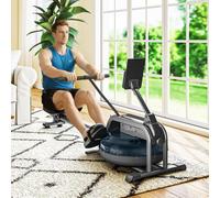 Water Rowing Machine with Adjustable Resistance, Vertical Storage SPORTNOW Black 180cm