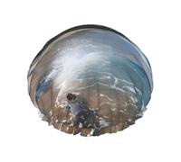 Water Rush To Tropical Beach 1 Print Bath Hair Cover For Women Reusable Double Waterproof Layers Shower Caps For Women Ladies