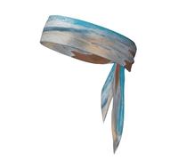 Water Rush to Tropical Beach Double-sided athletic bandage with printed sports headband suitable for tennis ninja karate running and yoga