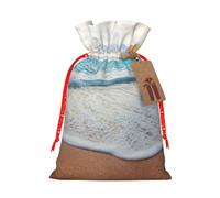 Water Rush To Tropical Beach Print Drawstring Bags Burlap Gifts Bag With Drawstring Gift Bags For Wedding/Party/Festival/Storage