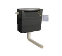 Water Saving Dual Flush Side Inlet Square Flush Plate Chrome Black Balterley Silver One Size