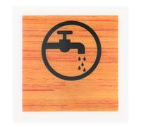 Water Saving Wall Sign Acrylic Yellow Notice for Kitchen Sinks | Visual Cue, Quick Installation, Visible from Far Away, Simple Design for Offices and Schools