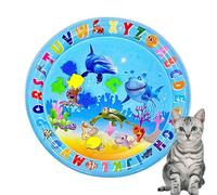 Water Sensory Mat Cat for Pets, PVC Thickened Pet Cool Comfort Inflatable Water Mat, Interactive Sensory W-ater Play M-at for Dog, Baby Tummy Time M-ats Promoting Baby Motor & S-ensory Development