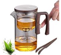 Water Separation Glass Teapot with Wooden Handle,Witchcraft,Magical,Enchanted,Magic with Infuser(520ML)