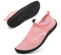 Water Shoes Beach Shoes Swim Swimming Aqua Socks Barefoot for Sea Pool Quick Dry Lightweight Breathable Adjustble Surf Dive Women Men(Drawstring line Pink 37 EU/4 UK)