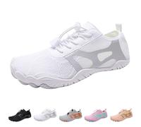 Water Shoes for Men and Women: Barefoot Shoes Unisex Bathing Shoes Quick Drying Beach Shoes Lightweight Fitness Shoes Soft Surf Shoes for Diving, Swimming Shoes & Aqua Shoes, Slip On Toe Shoes, White
